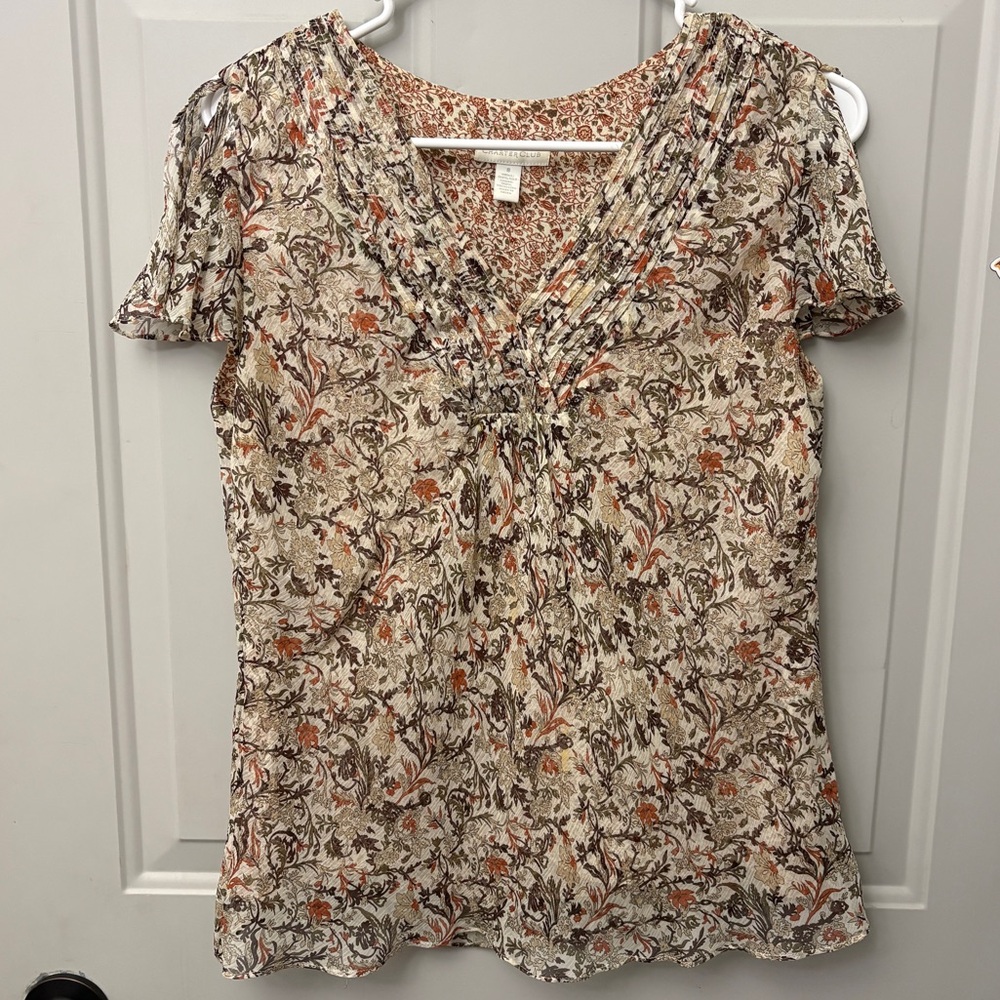 Charter Club Floral Silk Blouse